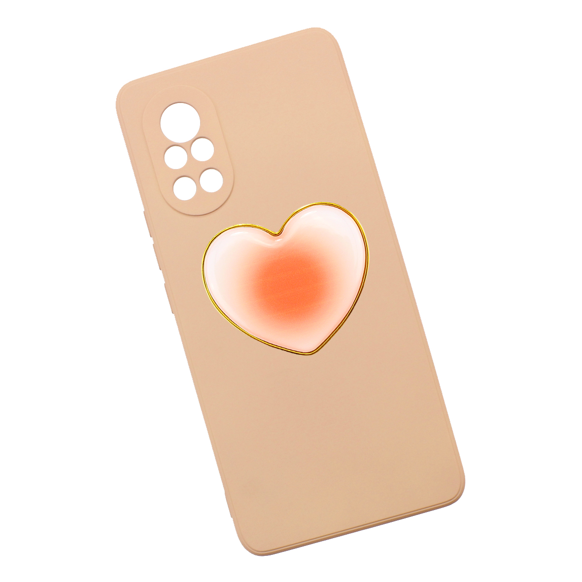 Funda Case Triche para HUAWEI NOVA 8 Diseño Lisa + Corazón Color Rosa Salmón