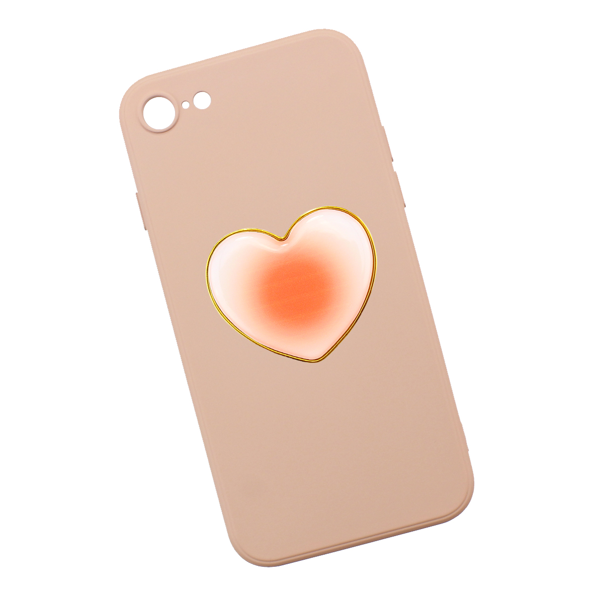Funda Case Triche para iPhone 7 | iPhone 8 | iPhone SE 2020 Diseño Lisa + Corazón Color Rosa Salmón