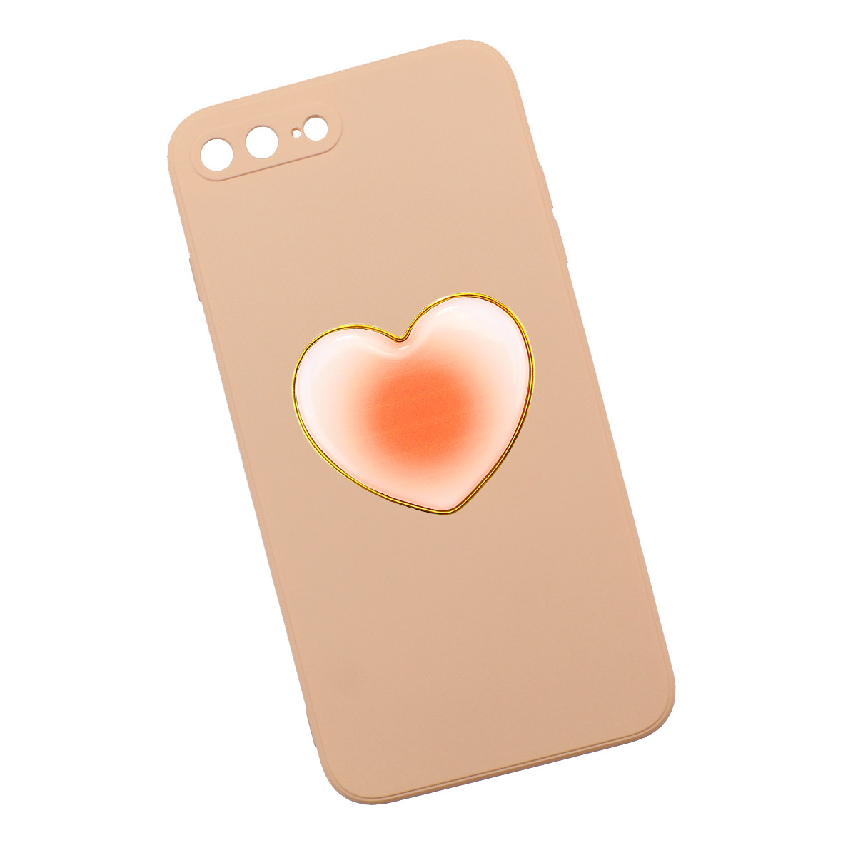 Funda Case Triche para IPHONE 7 PLUS | IPHONE 8 PLUS Diseño Lisa + Corazón Color Rosa Salmón