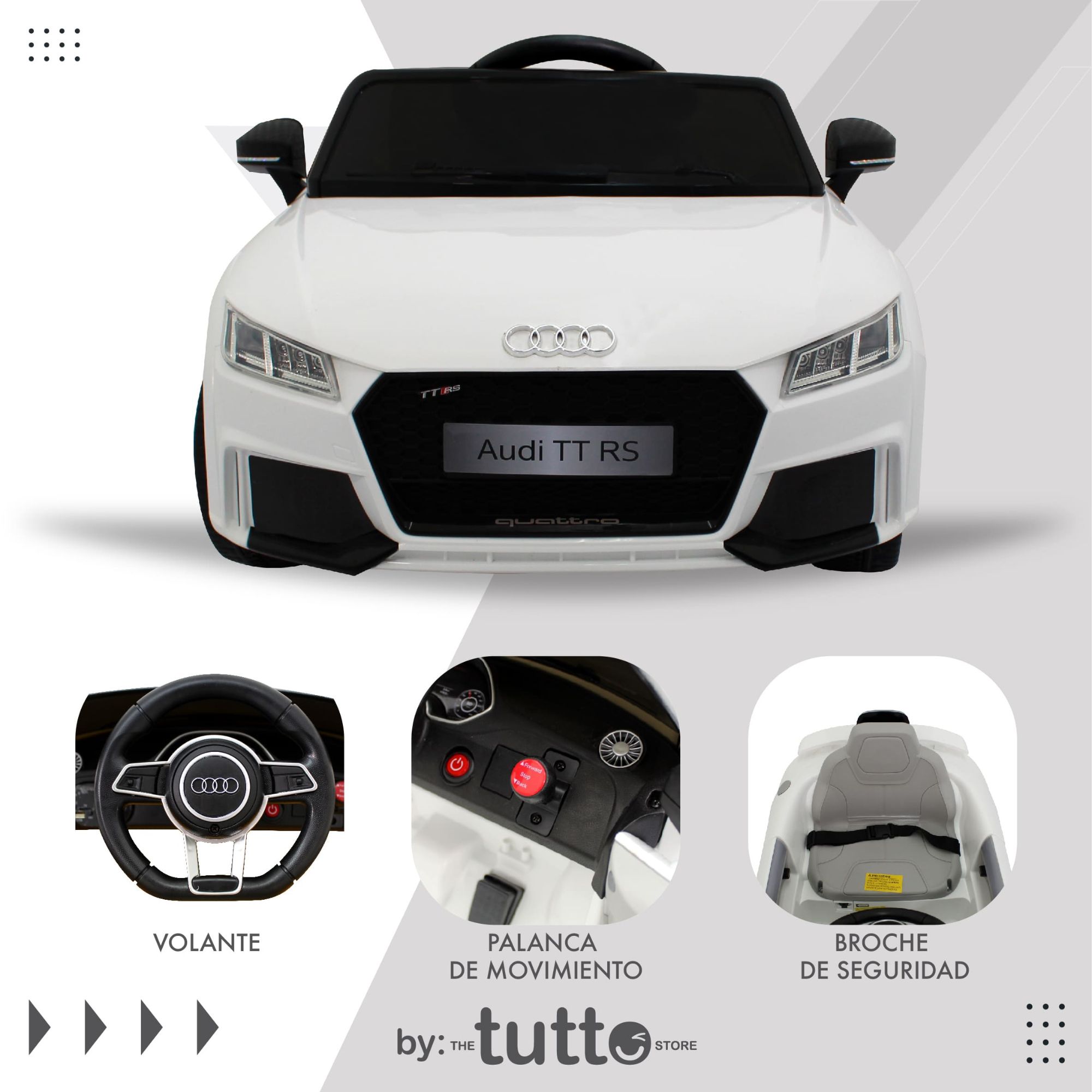 Montable Para Niño Vehículo Eléctrico Audi Tt 6v R/c Blanco