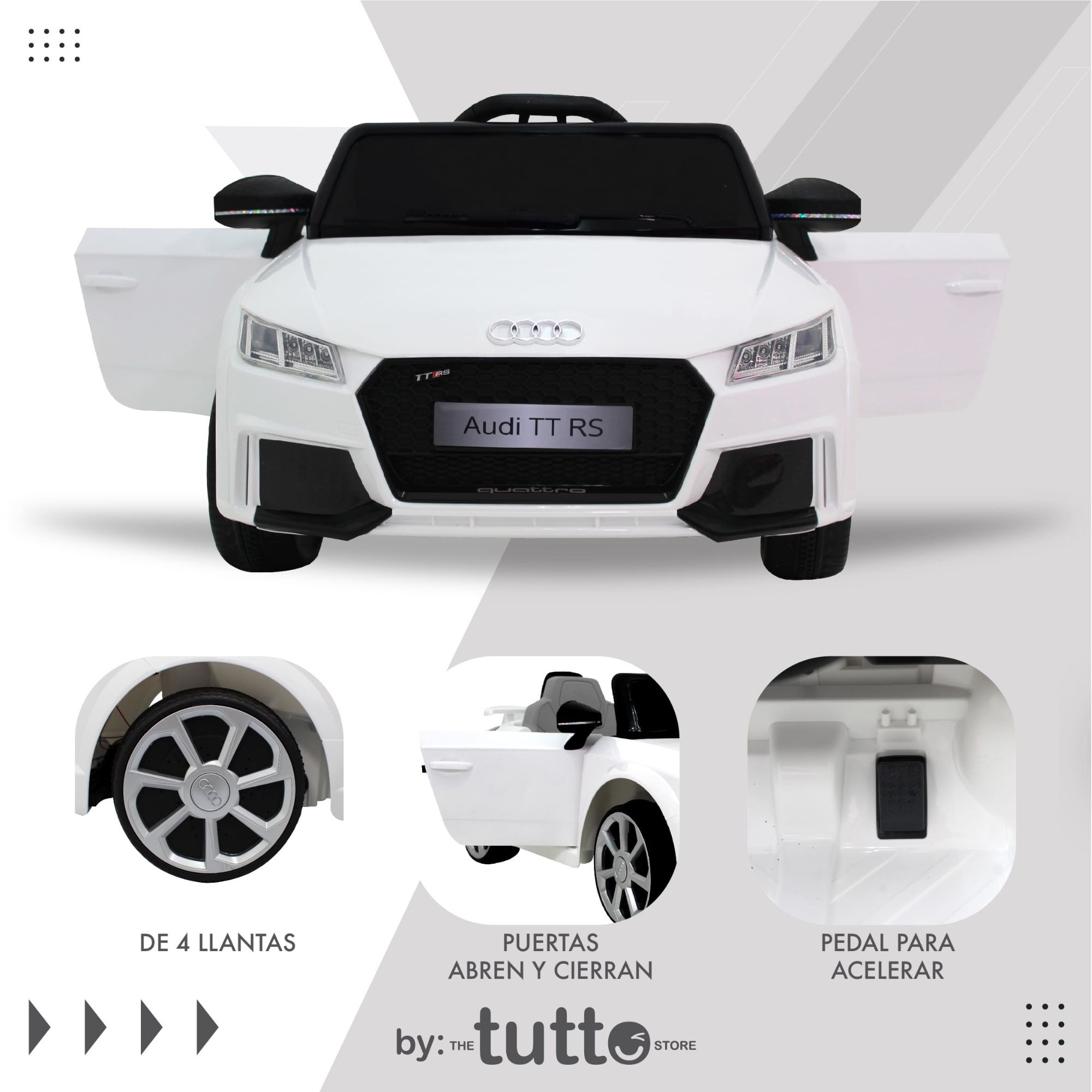 Montable Para Niño Vehículo Eléctrico Audi Tt 6v R/c Blanco