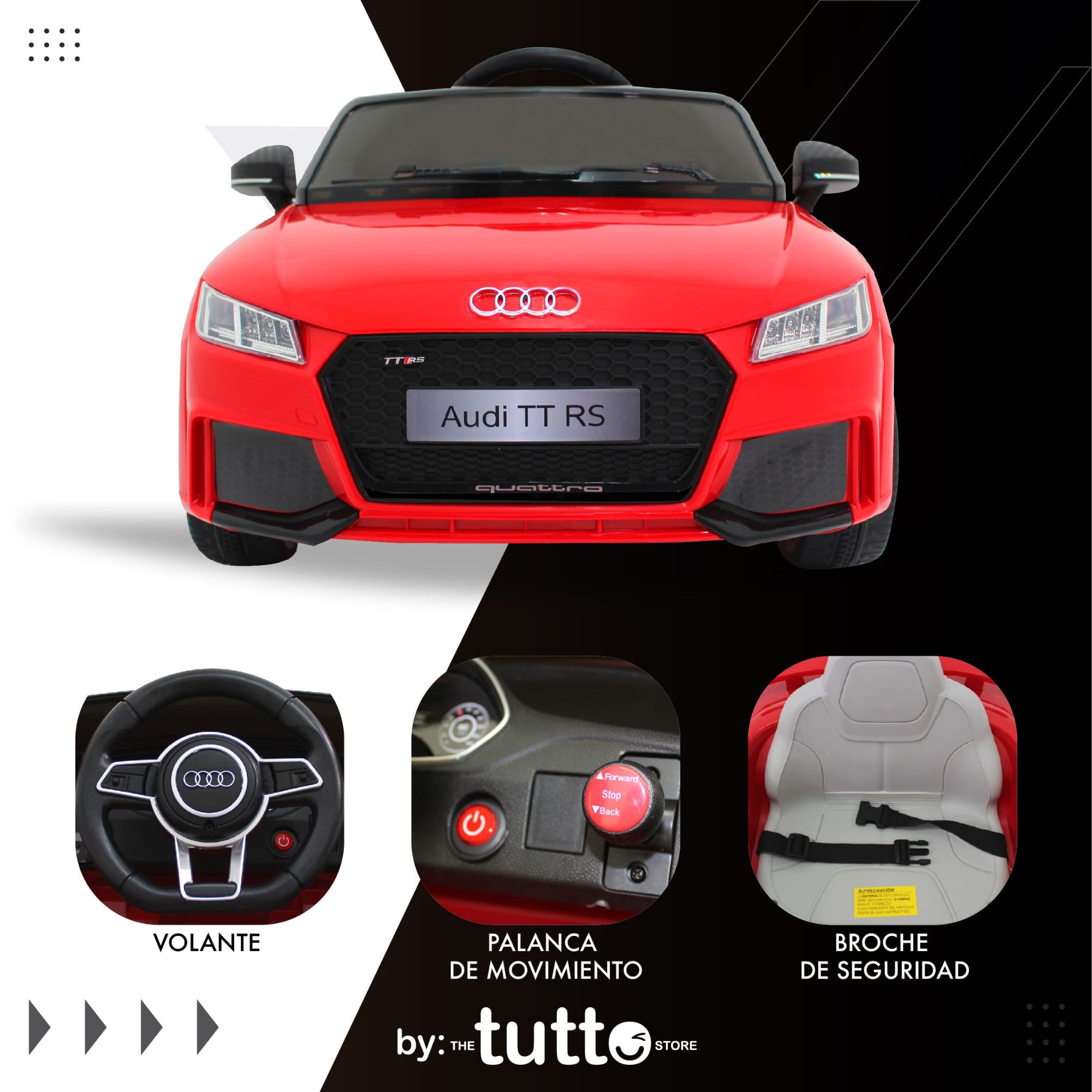 Montable Para Niño Vehículo Eléctrico Audi Tt 6v R/c Rojo