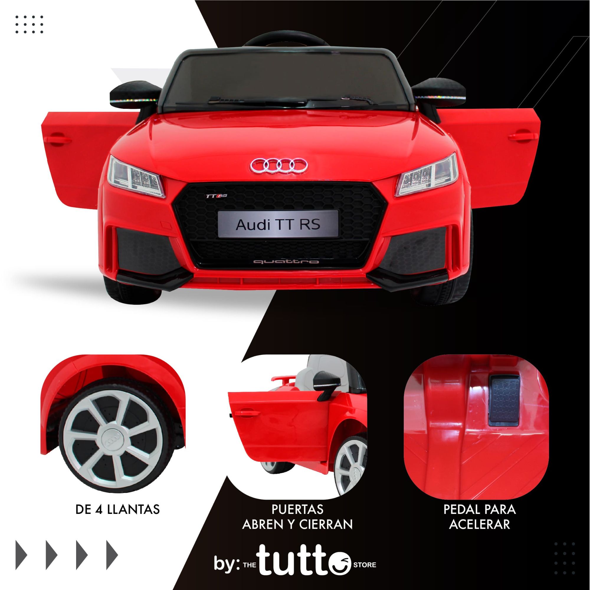 Montable Para Niño Vehículo Eléctrico Audi Tt 6v R/c Rojo