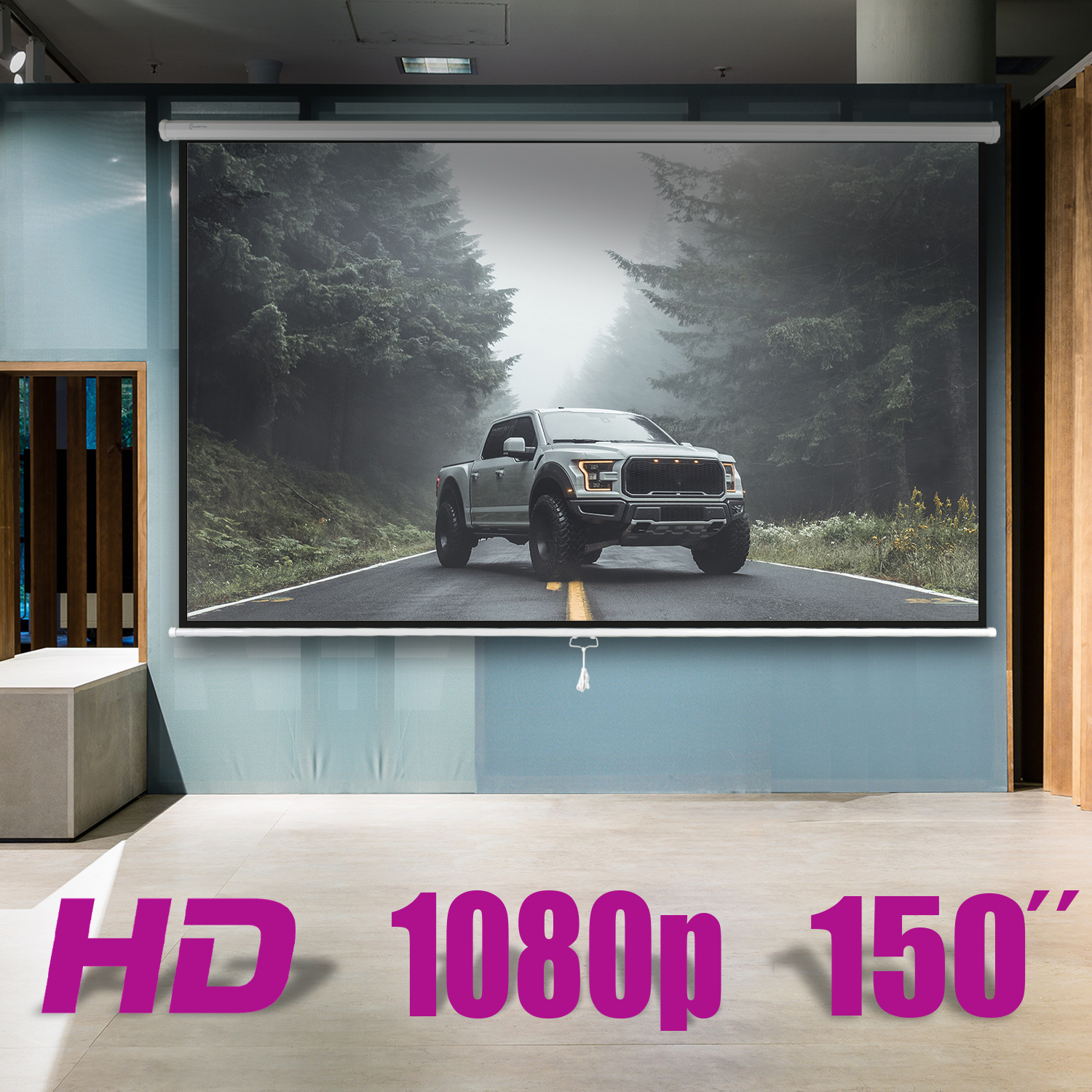 Pantalla Proyector Electrica 150' Blackout 16:9 Con Control