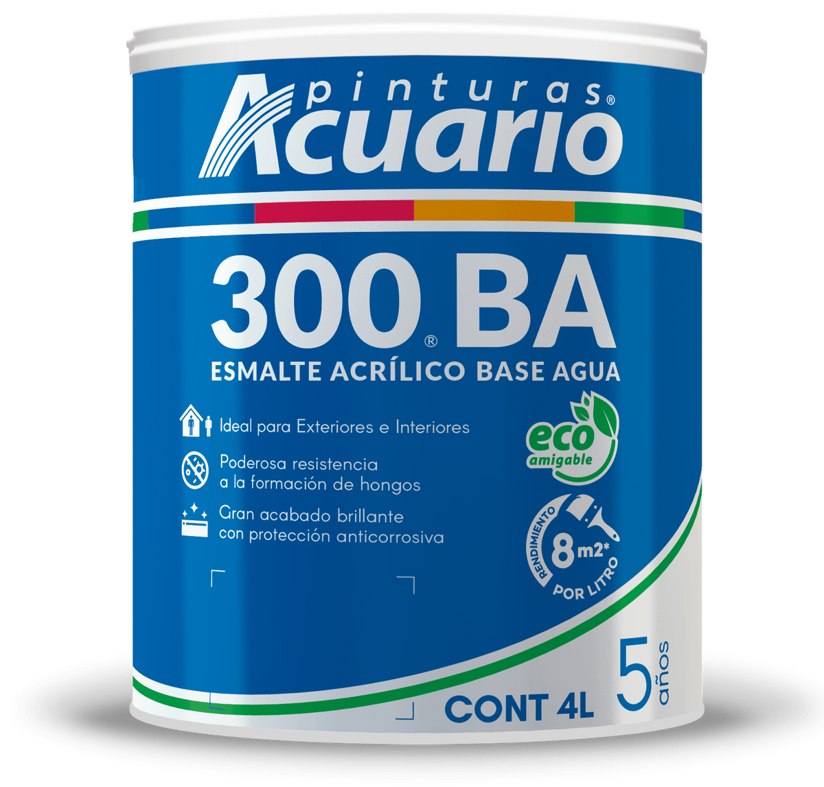 Pintura Esmalte 300BA Color Blanco 4 Lt Acuario EW30040