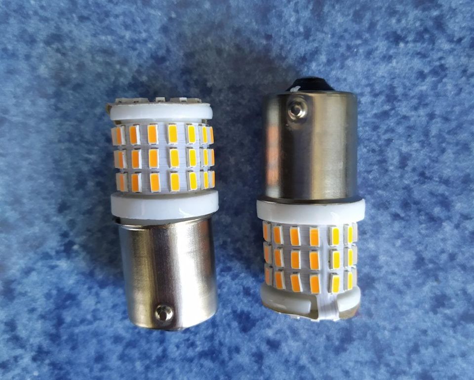 Foco Lámpara LED coche 2pz 5W 12V bombillas Moto Direccionales Naranja IP68 Impermeable Viajes