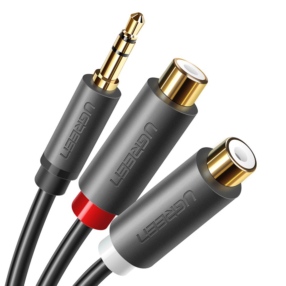 Cable Audio Ugreen Jack 3.5mm Macho A 2rca Hembra 25cm