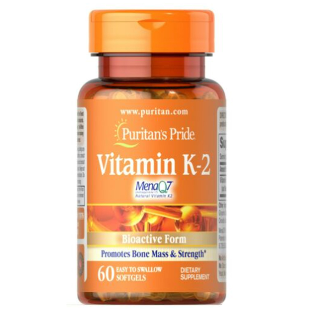 Vitamina K-2 (MenaQ 7) 50 mcg 60 softgels fácil de tragar cápsulas Puritan's Pride  