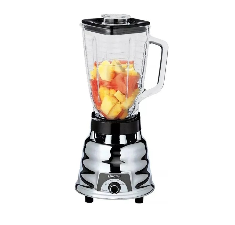 Licuadora Clasica Oster 450 20 1.25 L Cromada Con Vaso De Vidrio 127v