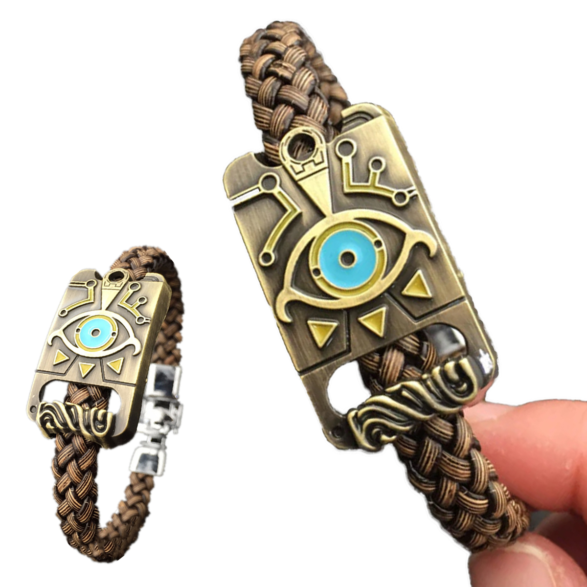 Pulsera Tejida Legend Of Zelda Brazalete De Acero Y Piel