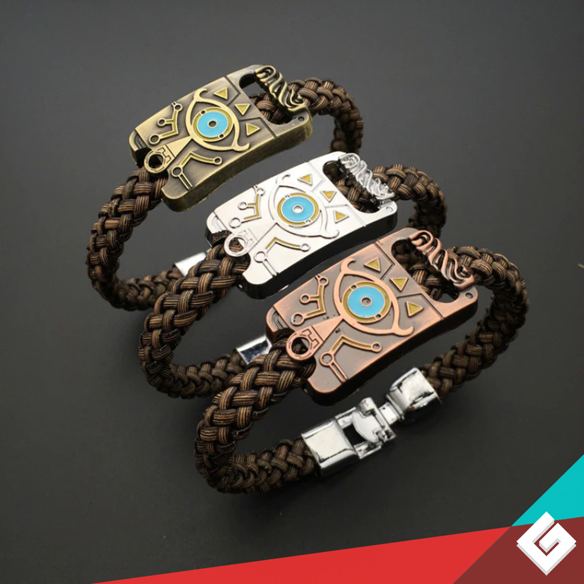 Pulsera Tejida Legend Of Zelda Brazalete De Acero Y Piel