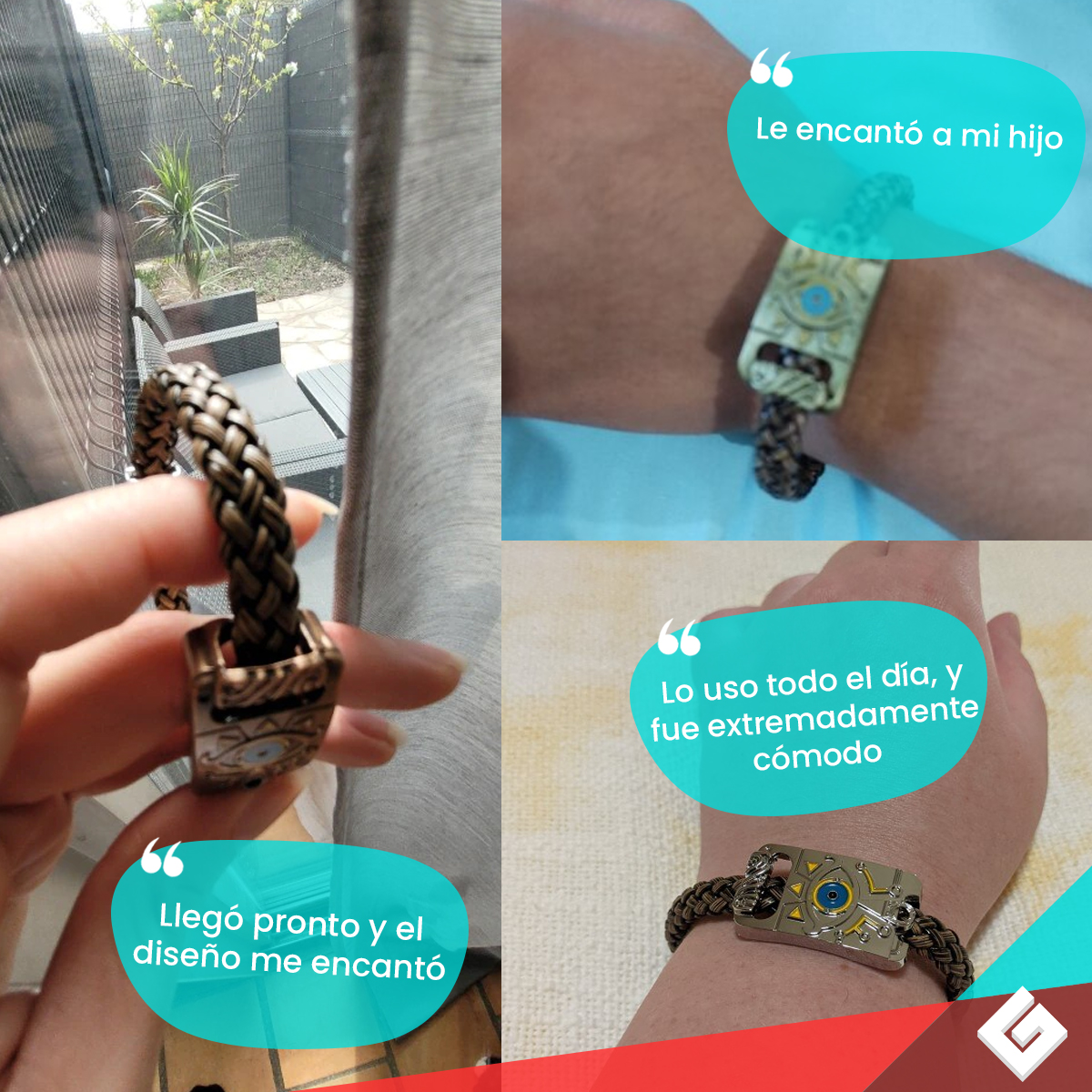 Pulsera Tejida Legend Of Zelda Brazalete De Acero Y Piel