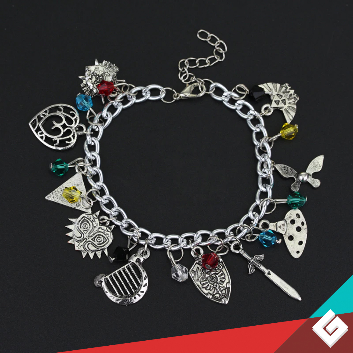 Brazalete Pulsera Legend Of Zelda Joyería Acero Con Piedras Link