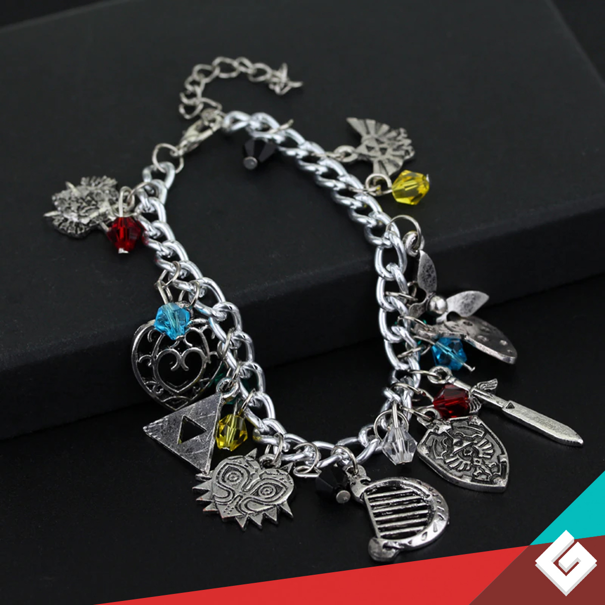 Brazalete Pulsera Legend Of Zelda Joyería Acero Con Piedras Link
