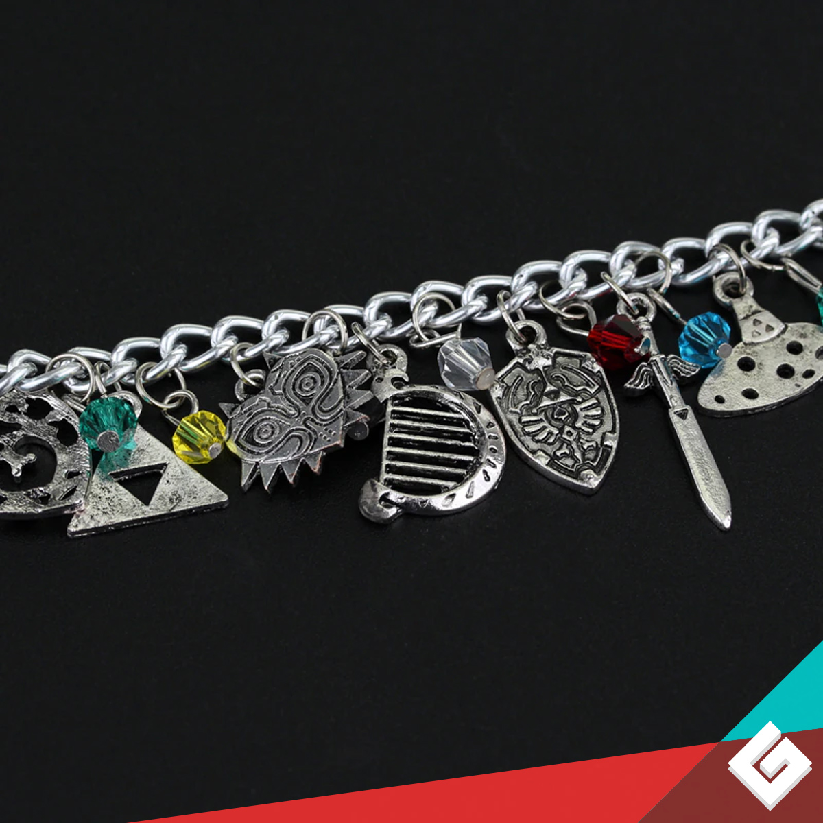 Brazalete Pulsera Legend Of Zelda Joyería Acero Con Piedras Link