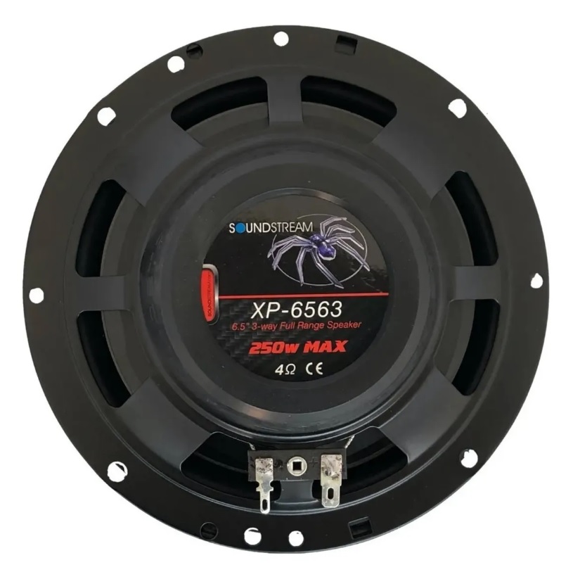 Paquete de 4 Bocinas Redondas 6.5" Negras Soundstream 250 Watts Max Power 3 Vías