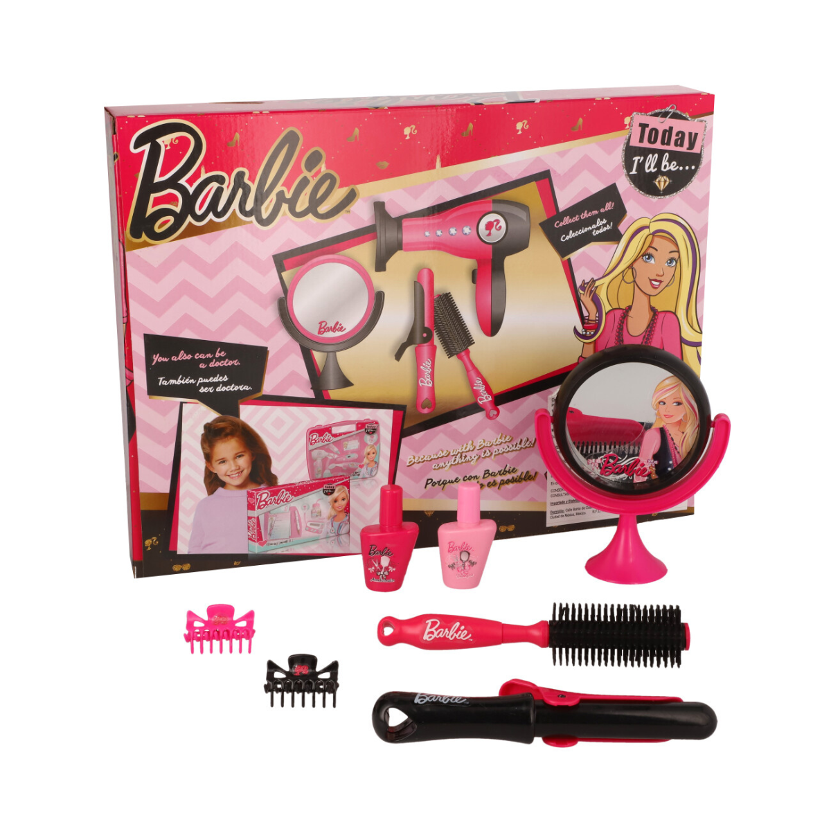 Barbie Maquillaje Make Up Set con Cepllio  espejo   8 accesorios H131 Mattel 6 a 12 años