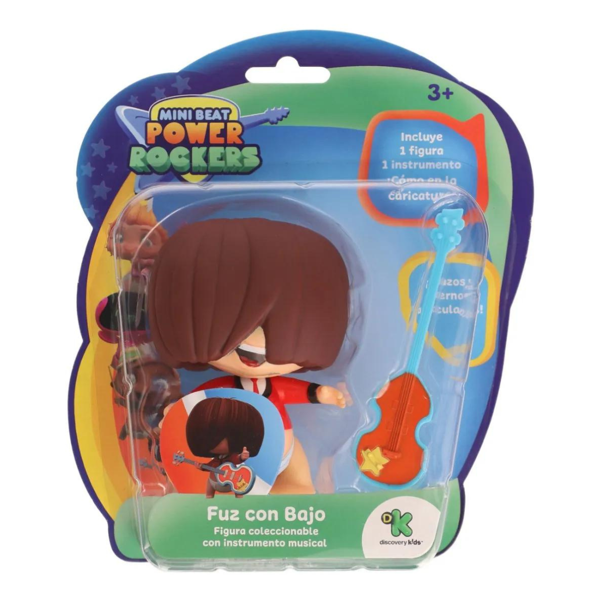 Mini Beat Power Rockers Figura Fuz 10 cm + Accesorio Instrumento Musical 