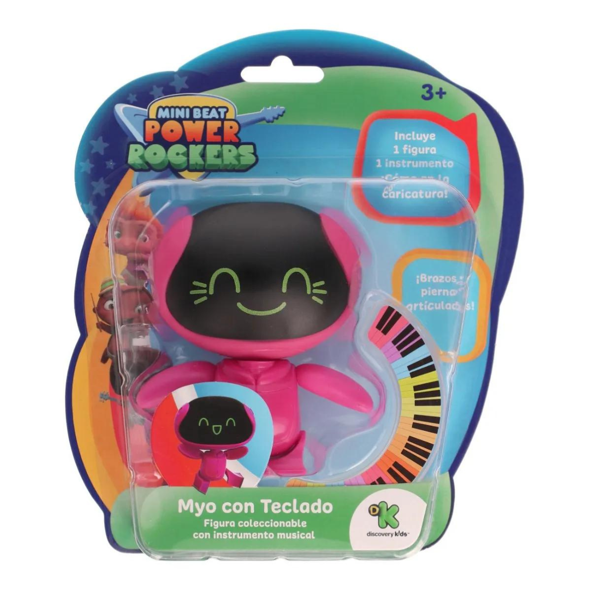 Mini Beat Power Rockers Figura Myo 10 cm + Accesorio Instrumento Musical