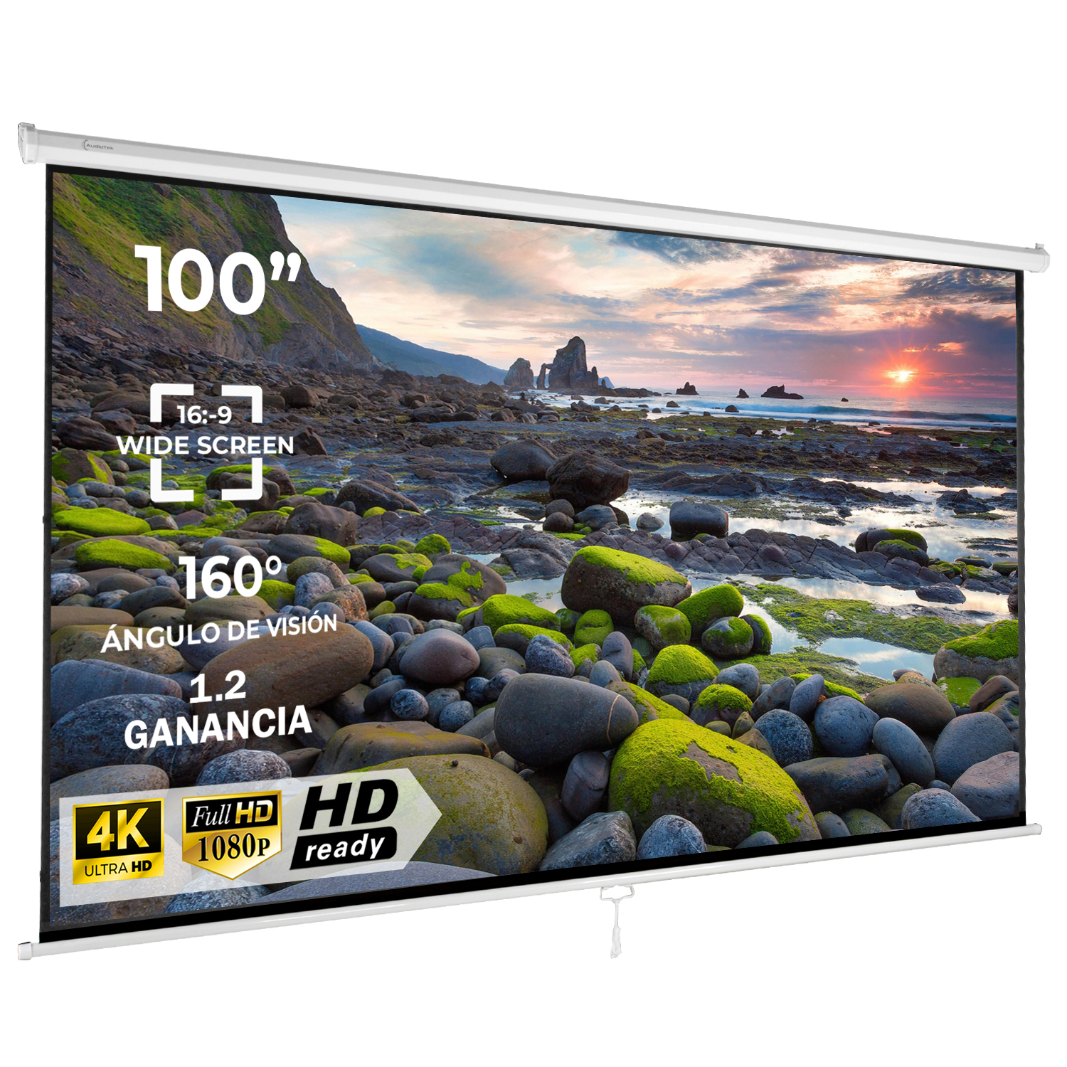 Pantalla Proyector Manual 100' Blackout 16:9 Quick Release