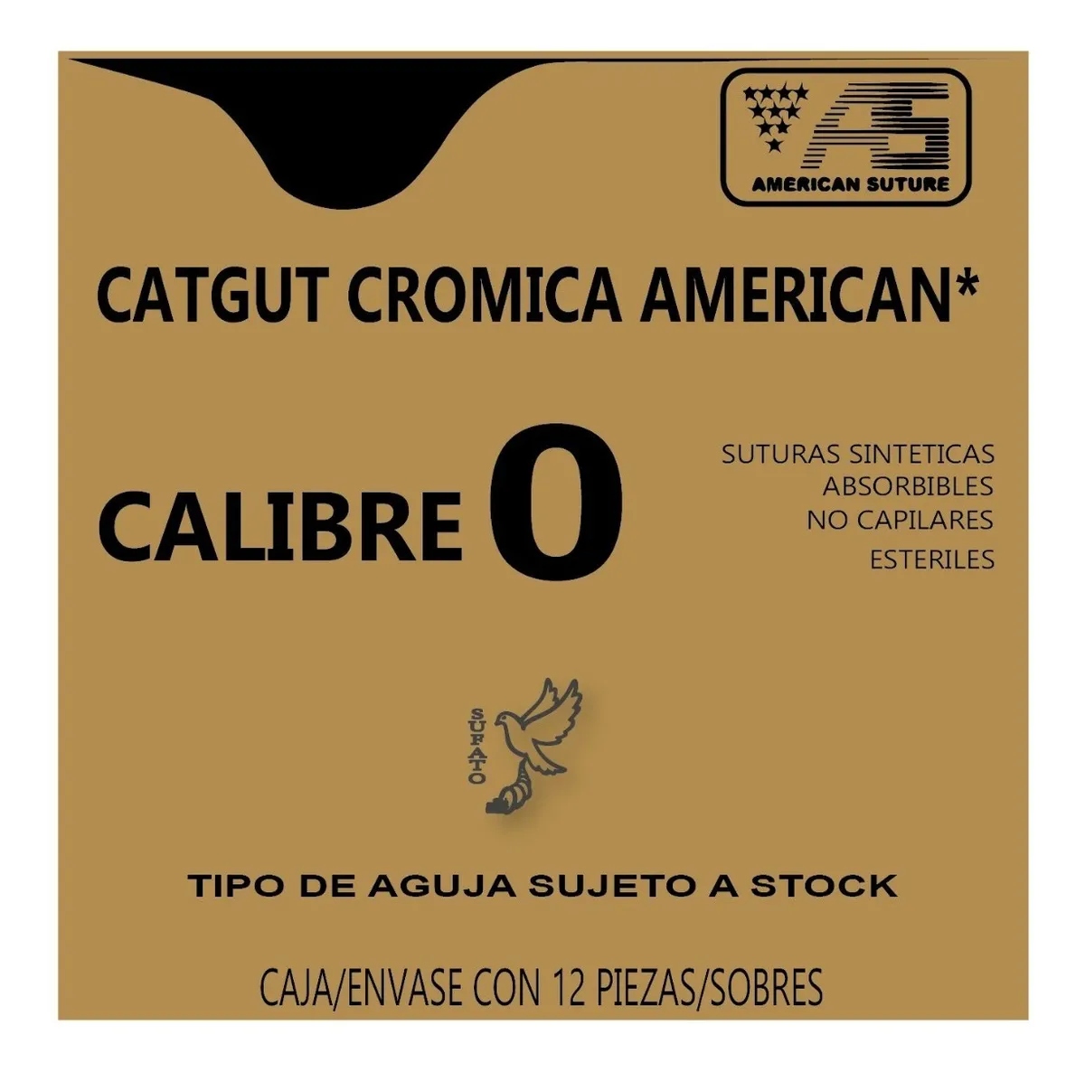 Sutura  quirurgica catgut american (crómico) calibre 0