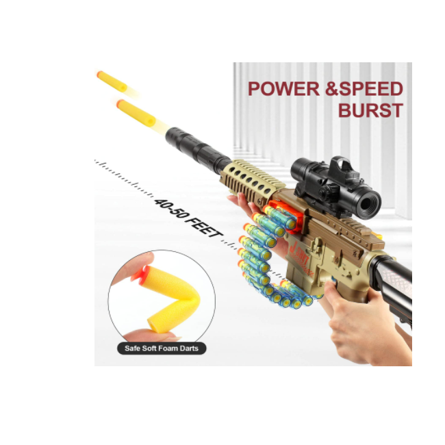 Rifle de Juguete  Automatico Electronico 40 dardos 