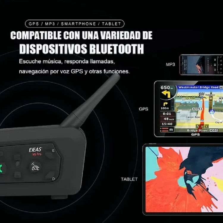 1 Par de Intercomunicador Para Casco Motocicleta