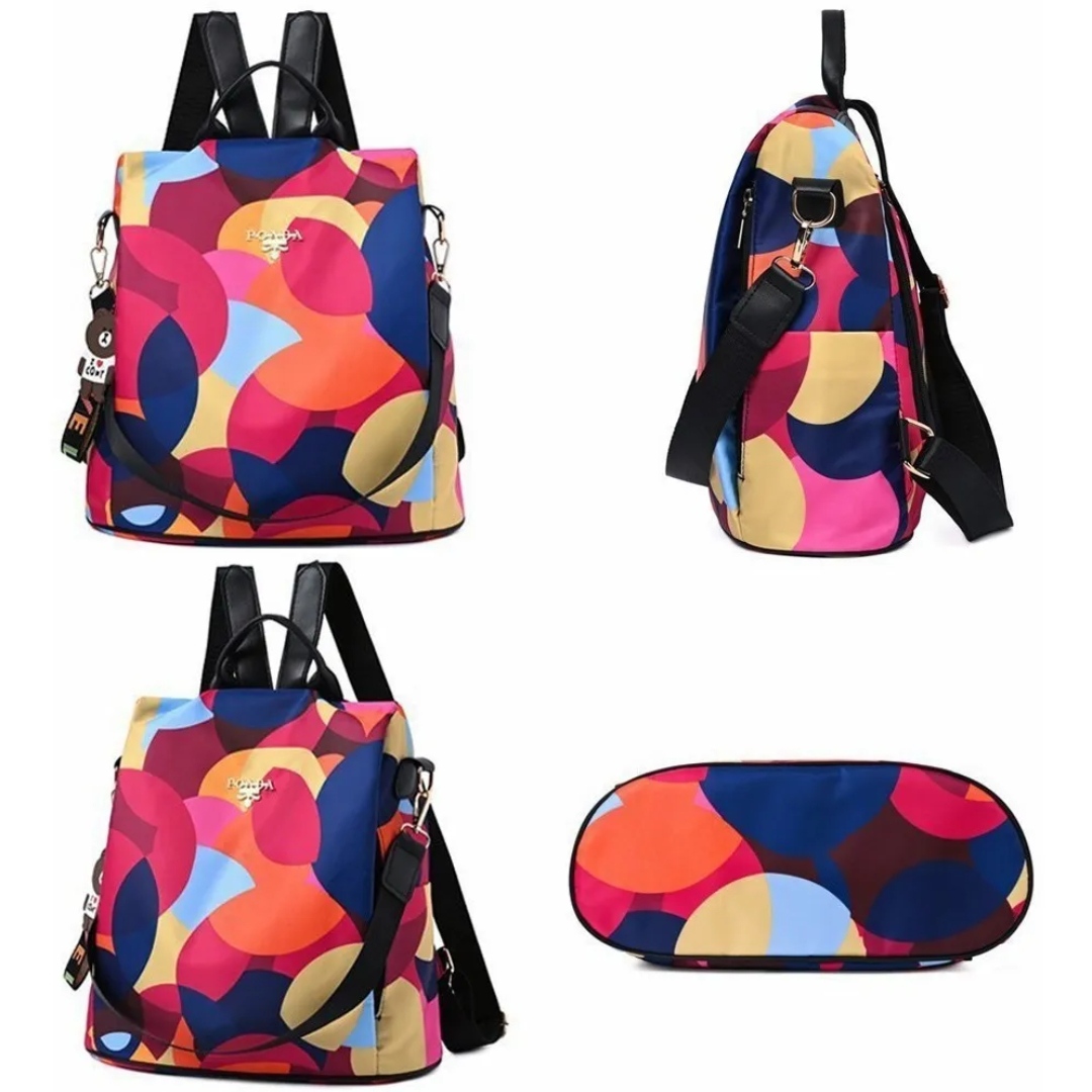 Mochila Mujer Moda Casual Impermeable Con Colgante Y Cartera