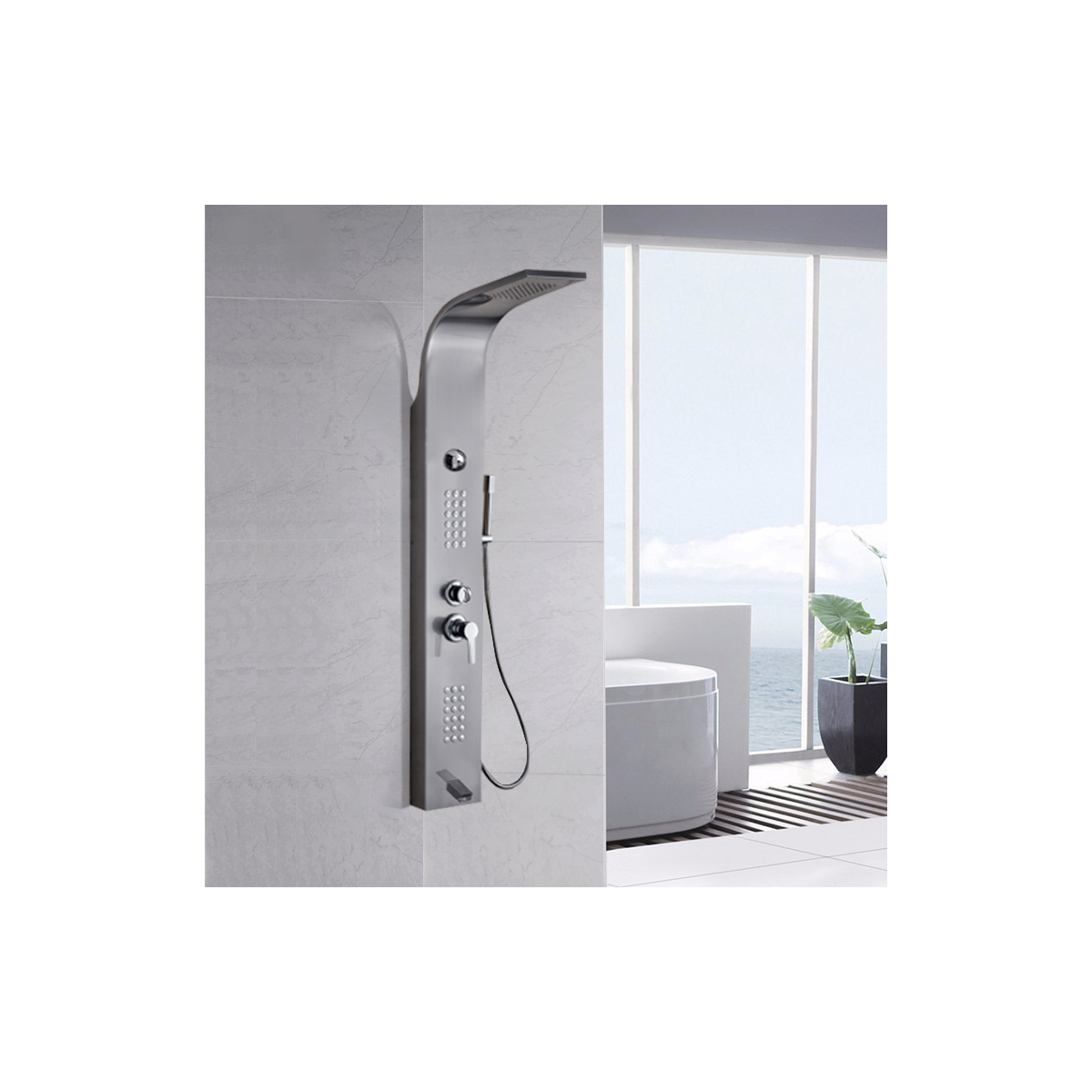 Esatto® Columna Regadera Hidromasaje Bocina Bluetooth Rhto
