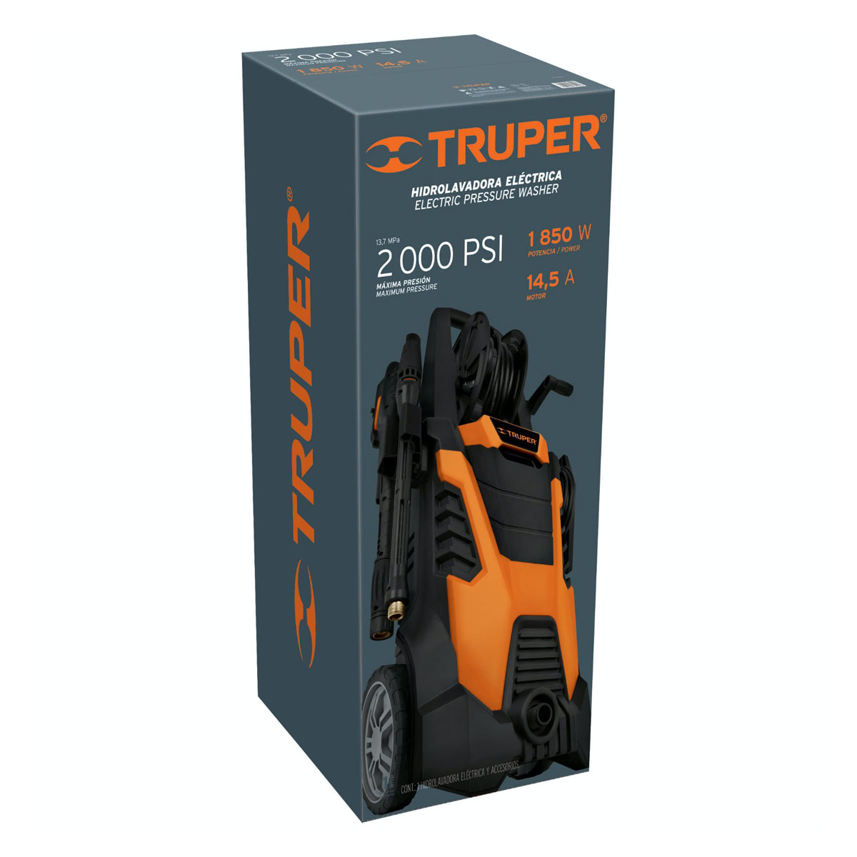 Hidrolavadora eléctrica profesional con manguera de alta presión Truper