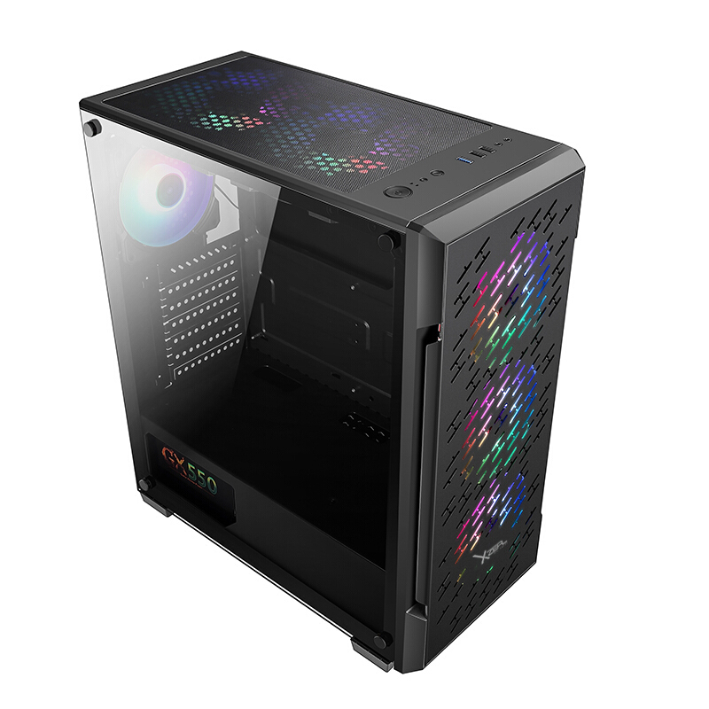 Gabinete Xzeal XZ135, Midi Tower, ATX/Micro ATX/Mini-ITX, USB 2.0/3.2, sin Fuente, Negro