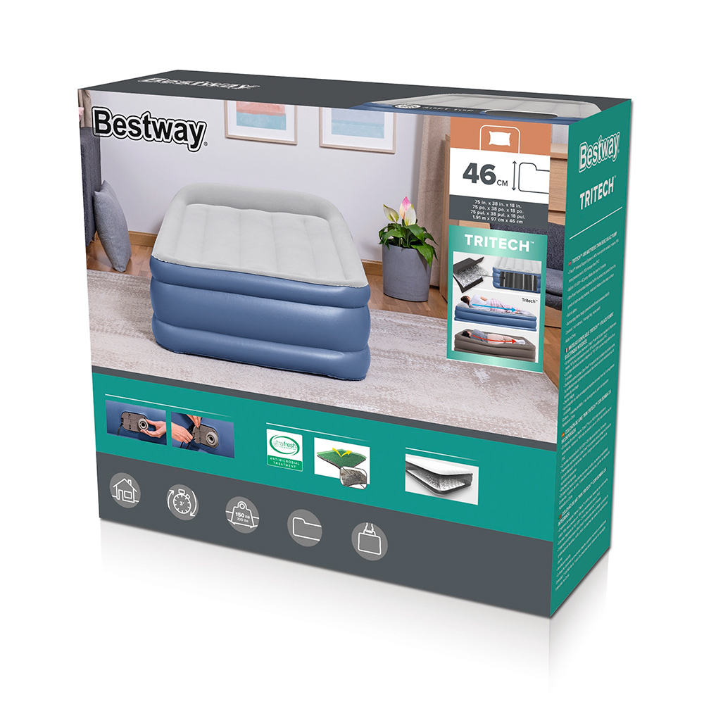 Colchón De Aire Inflable Doble Individual Bomba Ca Integrada