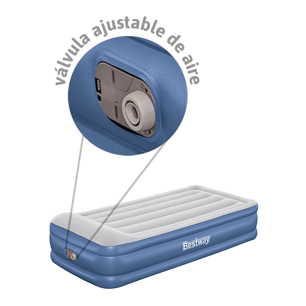 Colchón De Aire Inflable Doble Individual Bomba Ca Integrada