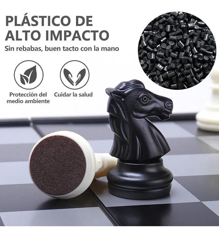 Ajedrez Profesional Artesanal Plegable De Mader 32x32 Cm