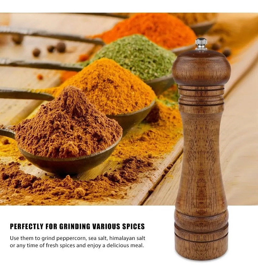 Molinillo De Pimienta Y Sal Manual De Madera Ajustable