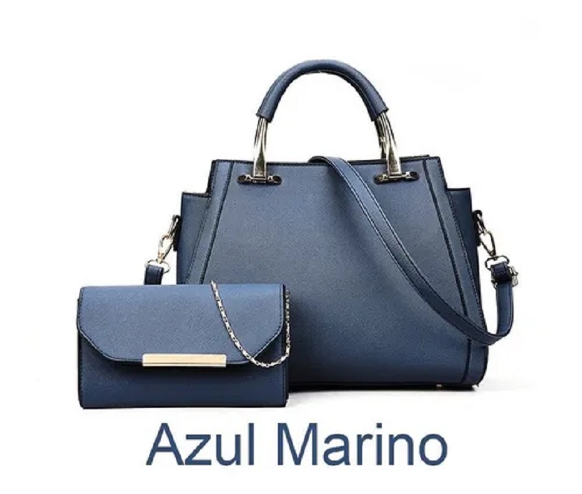 Set 2 Bolsas Mujer Moda Tote Bandolera Crossbody Color Azul Marino 