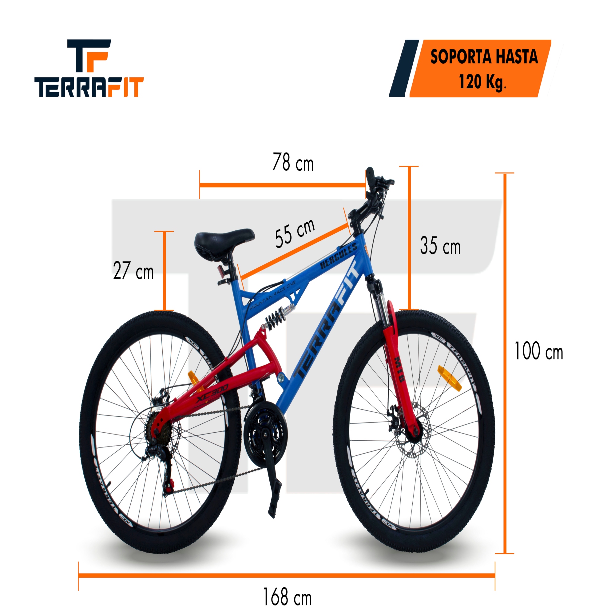 Bicicleta Montaña Rodada 26 21 Velocidades Hércules Terrafit