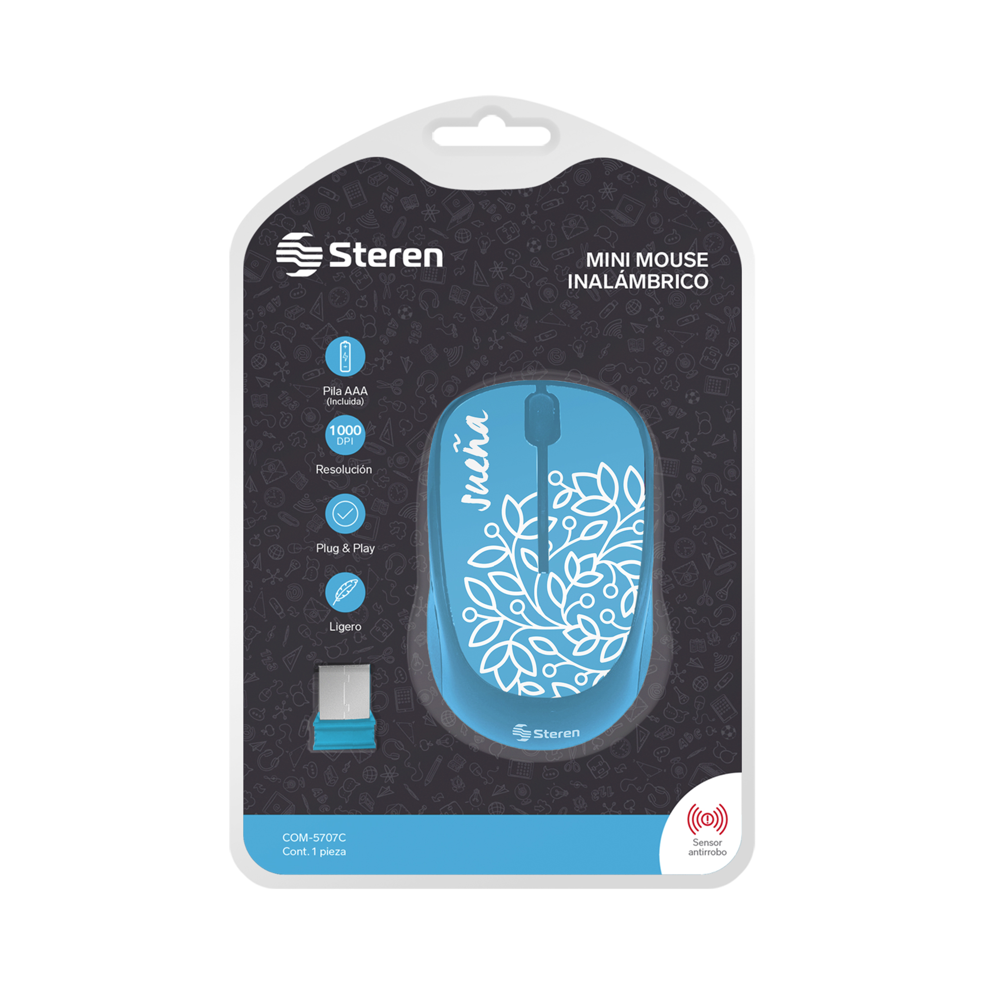 Steren Paquete Regreso a Clases con Mouse, Mouse Pad, Audífonos y Toallitas de Limpieza que Combina con tu Estilo EPACK-BTS-03, Con Todo lo Necesario para tu Regreso a Clases
