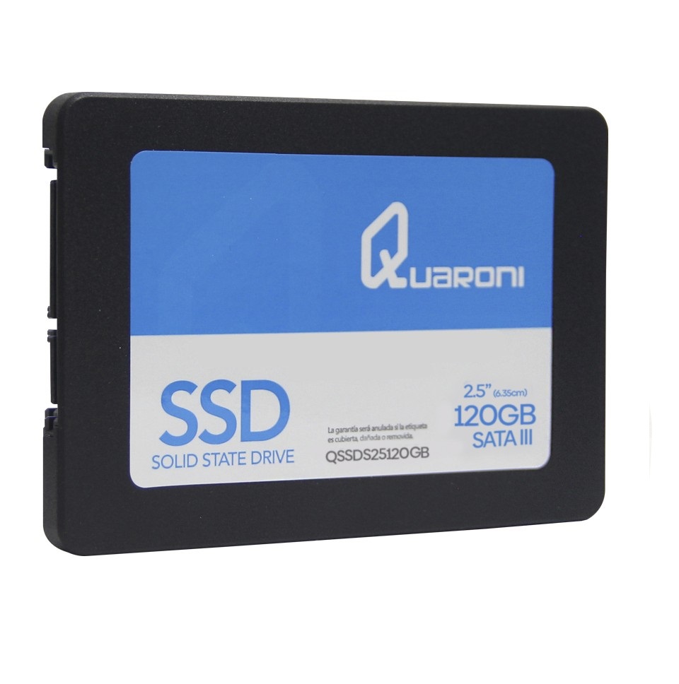 UNIDAD DE ESTADO SOLIDO SSD QUARONI 2.5 120GB SATA3 7MM LECT 410MB/S ESCRIT 170MB/S QSSDS25120G