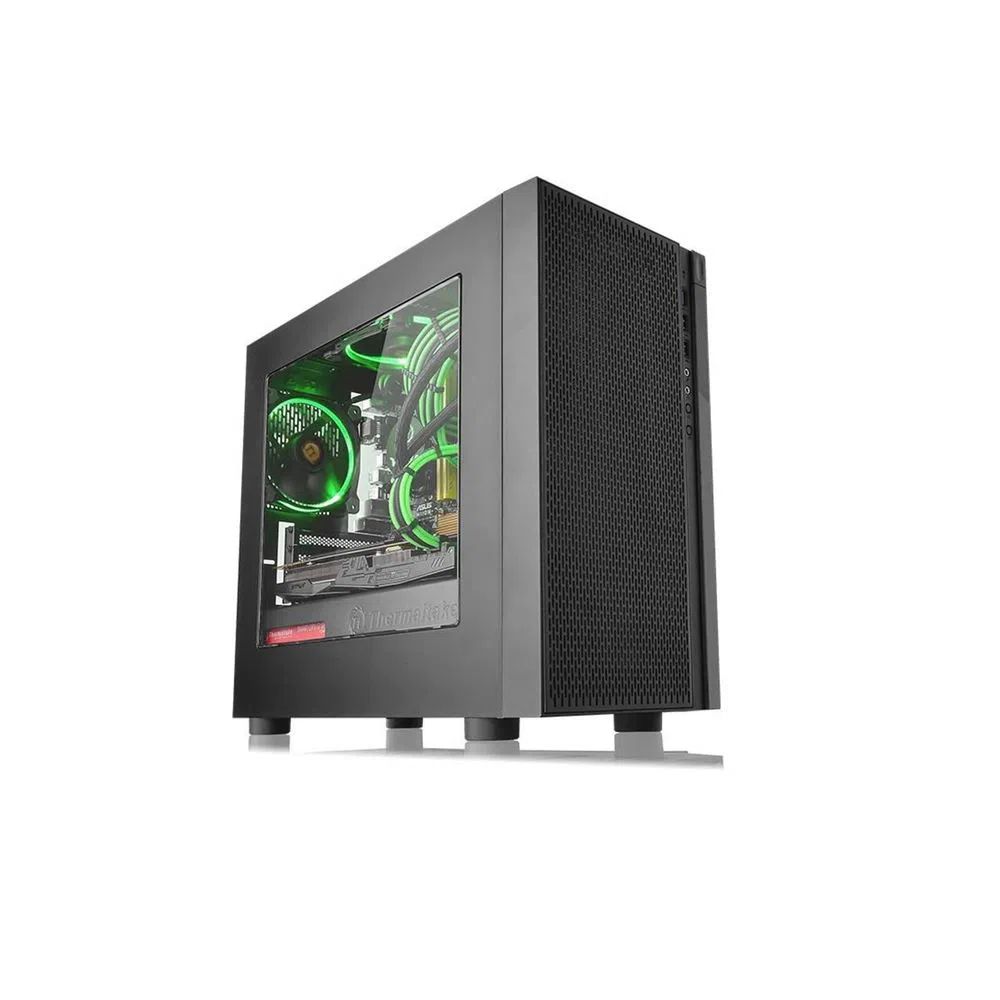 Gabinete Thermaltake Versa H18, Micro-Tower, Micro-ATX/Mini-ITX, USB 3.0, sin Fuente, Negro