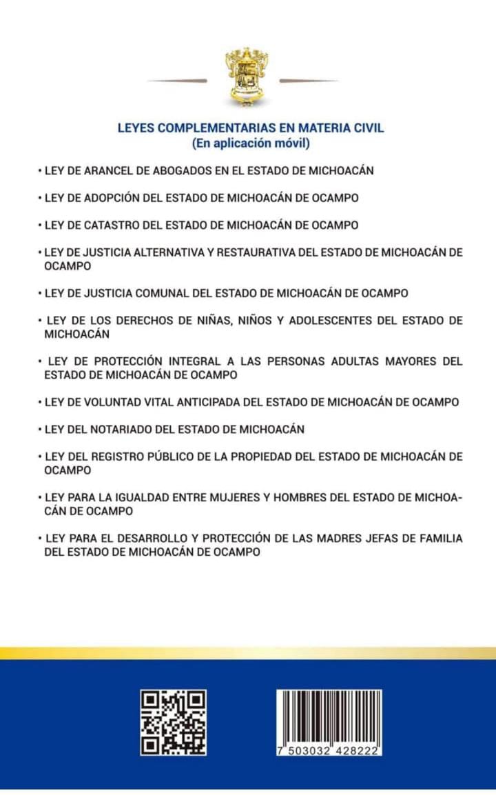 Legislación Civil y Familiar de Michoacán 2022 - Código Civil de Michoacán