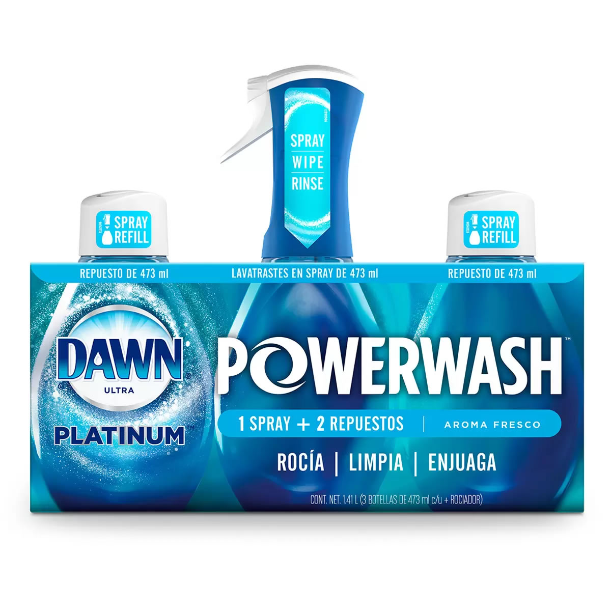3 Lavatrastos en Spary de 473 ml Dawn PowerWash 666510 CST