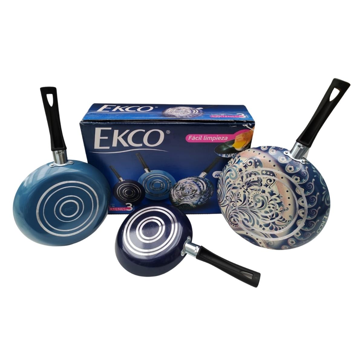 Juego De 3 Sartenes Ekco 69926 Antiadherente Duraflon