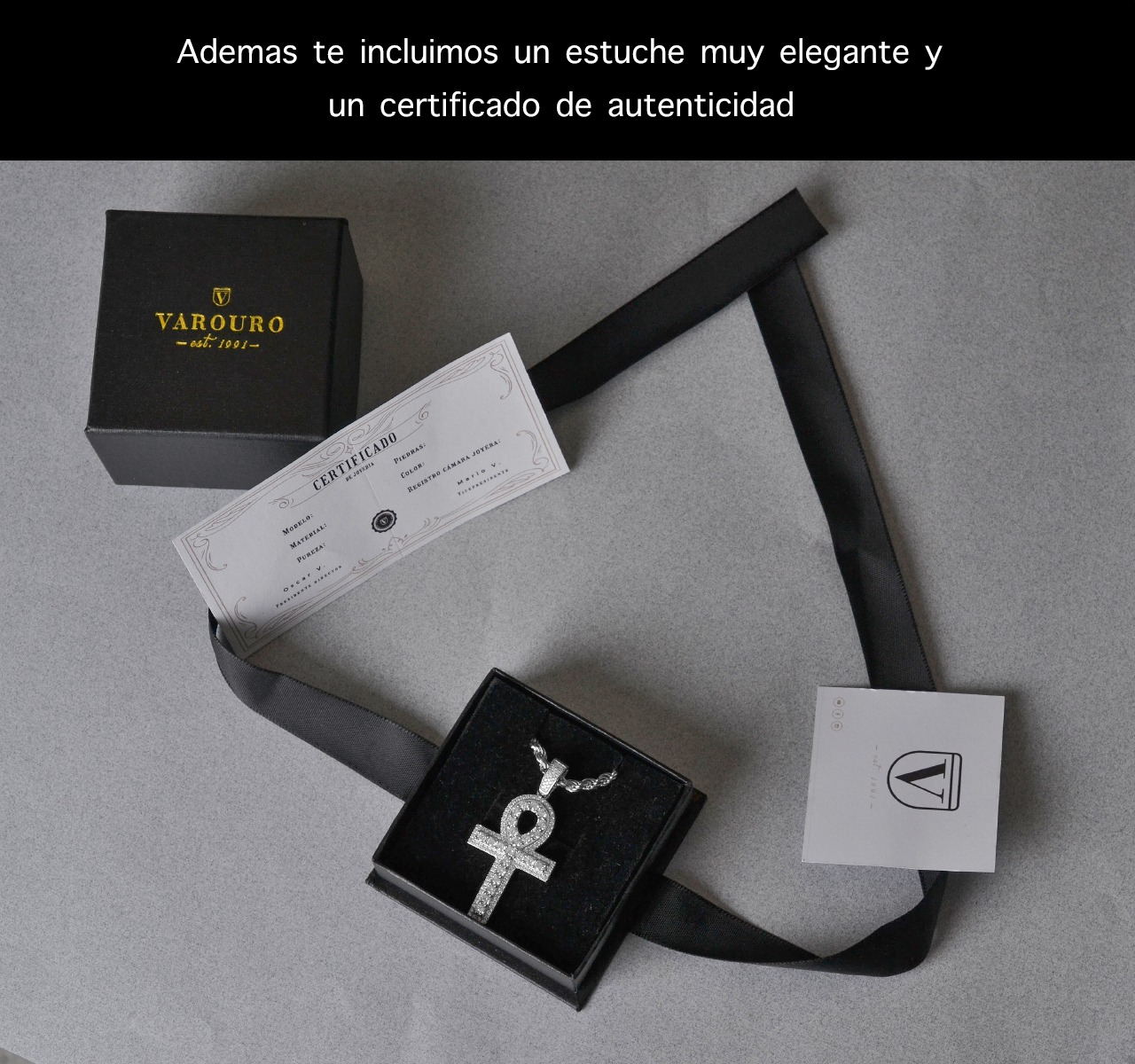 Dije Cruz Egipcia Y Cadena Torzal Plata 925 Italia + Estuche.