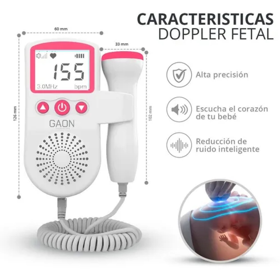 Ultrasonido Portatil Doppler Fetal Escucha Latidos Bebé Azul