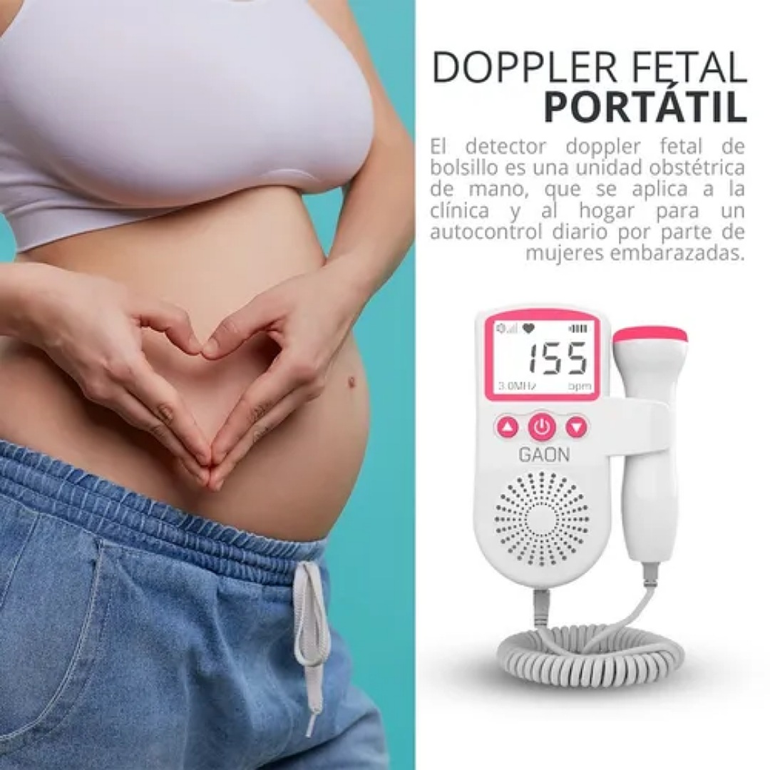 Ultrasonido Portatil Doppler Fetal Oye Latidos De Tu Bebe