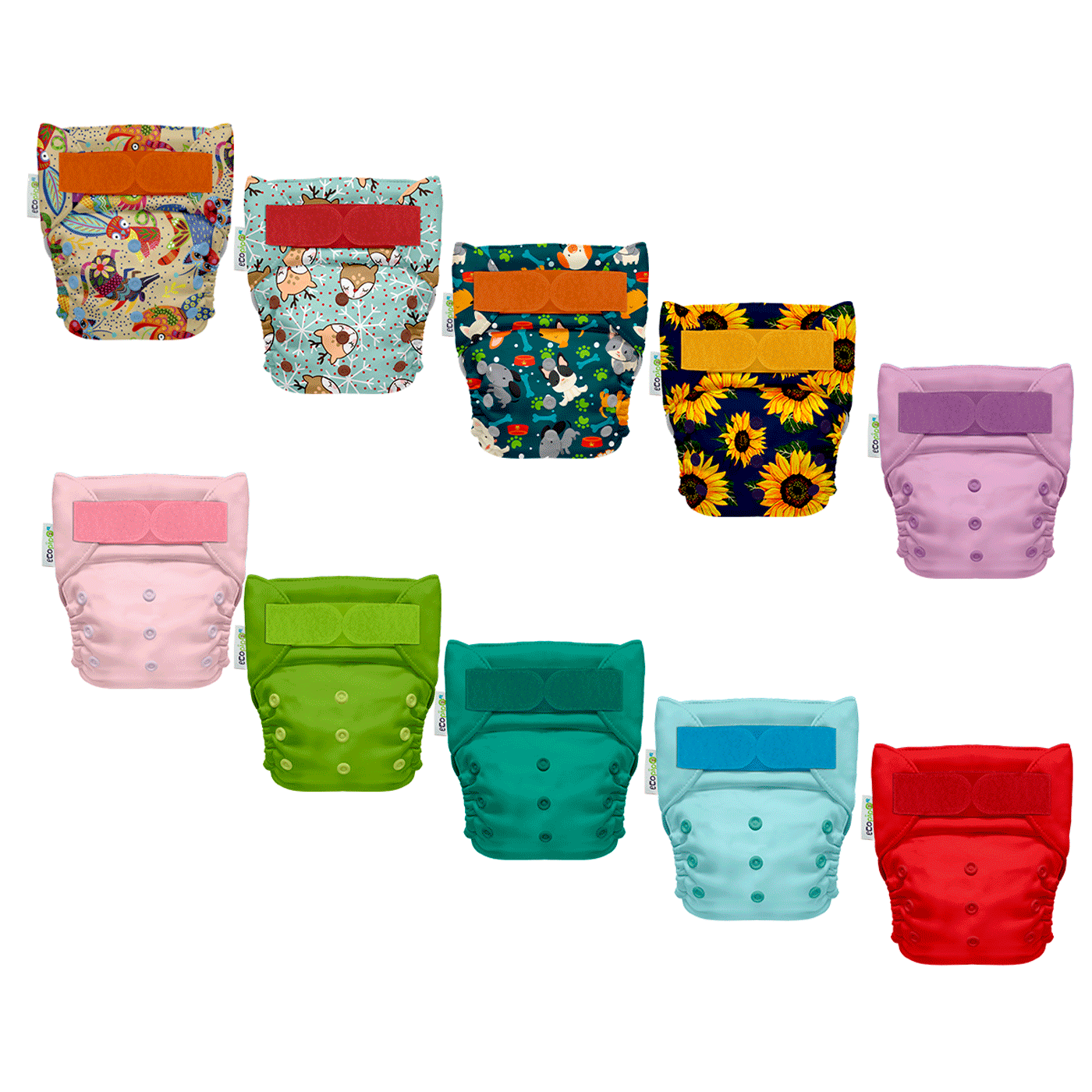 Pañales ecológicos Ecopipo 10 pack unitalla, reusables y lavables
