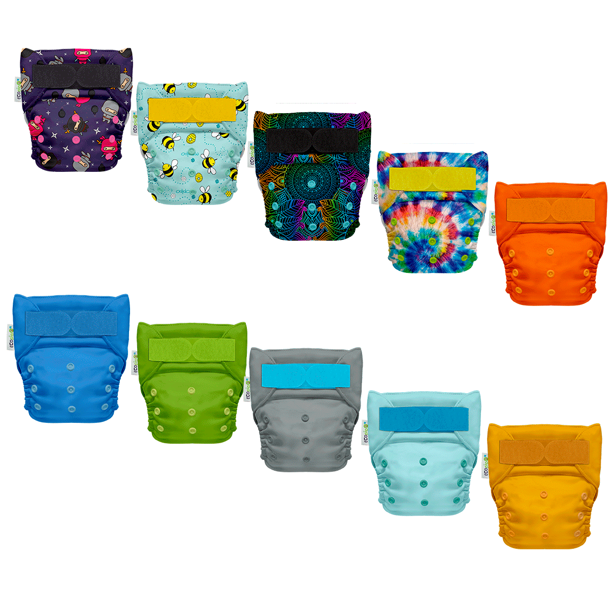 Pañales ecológicos Ecopipo 10 pack unitalla, reusables y lavables