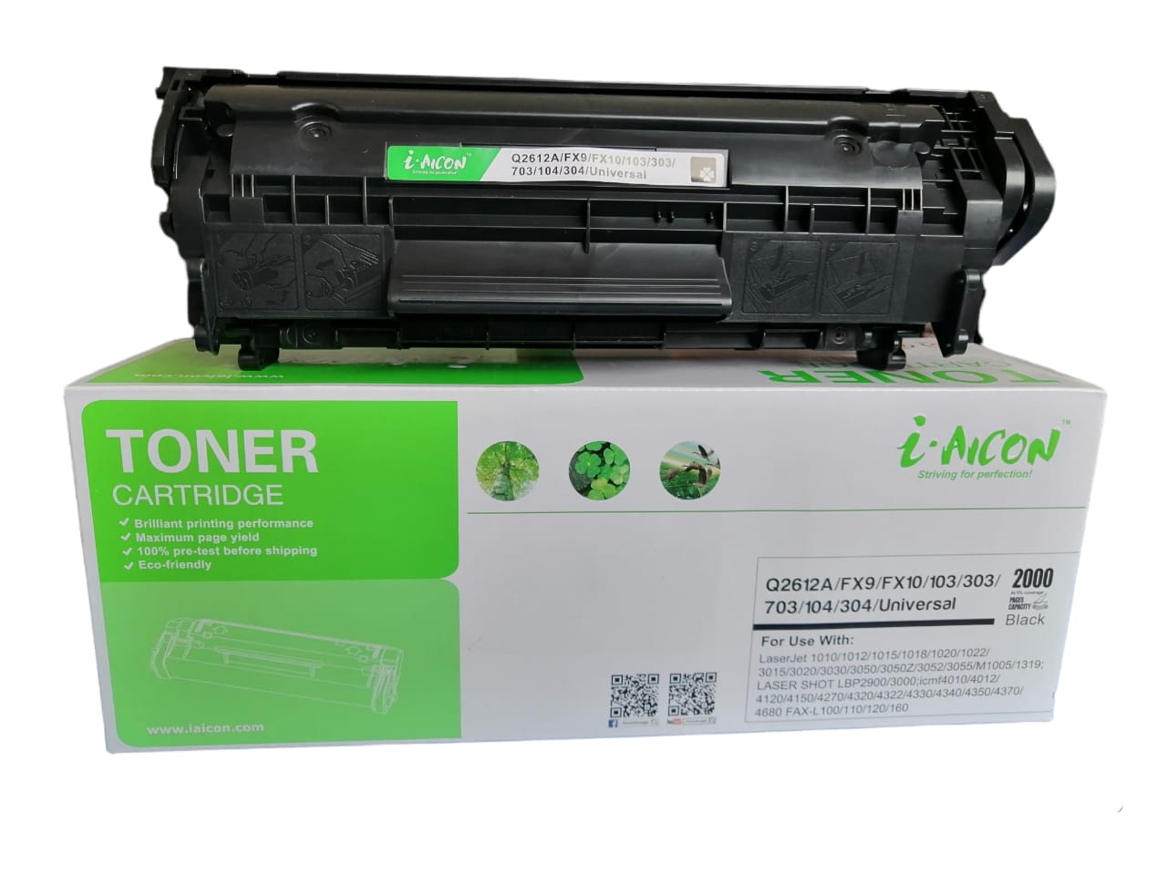 Cartucho tóner Q2612 A (12 A) compatible genérico nuevo, para uso en HP 1010, 1020, 1012, 1015, 1022, 3015, 3020, 3030, M1005MFP, M1319MFP.