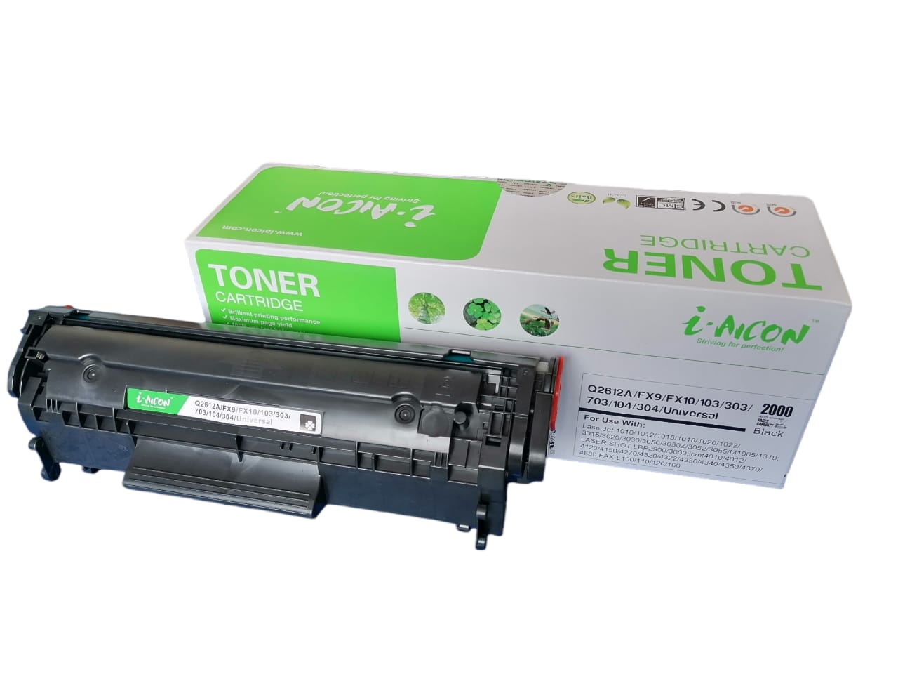 Cartucho tóner Q2612 A (12 A) compatible genérico nuevo, para uso en HP 1010, 1020, 1012, 1015, 1022, 3015, 3020, 3030, M1005MFP, M1319MFP.